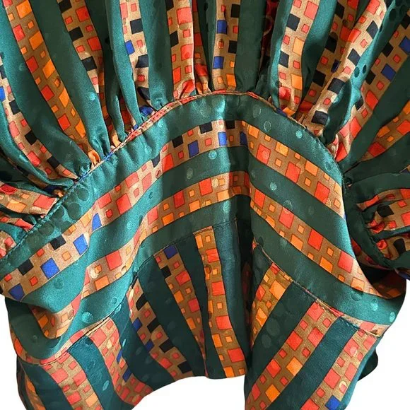 Vintage Anna Sui Multi-Colored Printed Cropped Top
